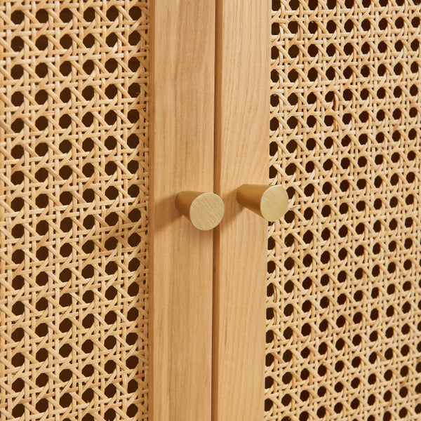 Bombong - Armoire 2 portes en bois et cannage
