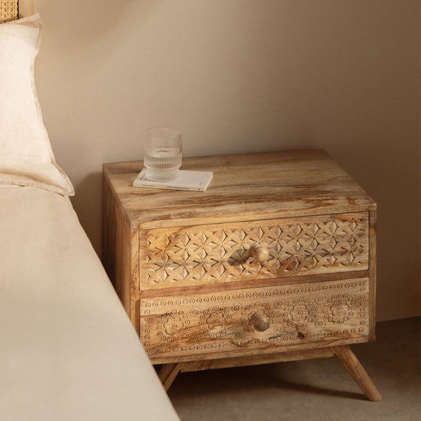 Atsana mango wood bedside table