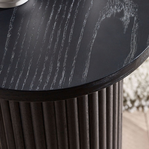 Julian Bowen Black Louis Fluted Drinks Table