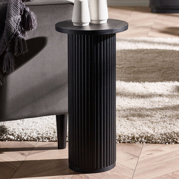 Julian Bowen Black Louis Fluted Drinks Table