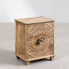 Wiluna mango wood bedside table with drawers