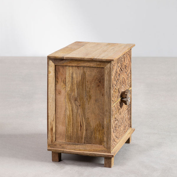 Wiluna mango wood bedside table with drawers