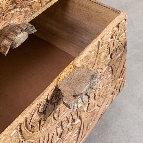 Wiluna mango wood bedside table with drawers