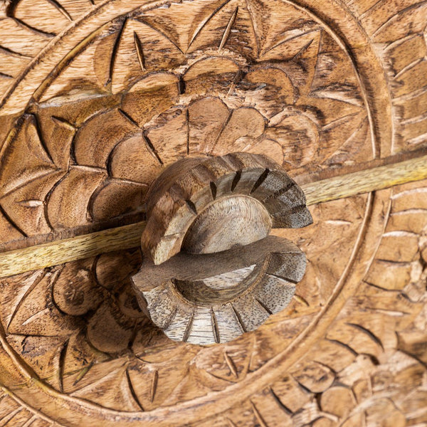 Wiluna mango wood bedside table with drawers