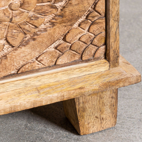 Wiluna mango wood bedside table with drawers