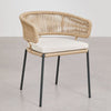Calipso stackable garden chair in iron and braided rope