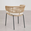 Calipso stackable garden chair in iron and braided rope