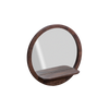 Marley round mirror with mango wood shelf