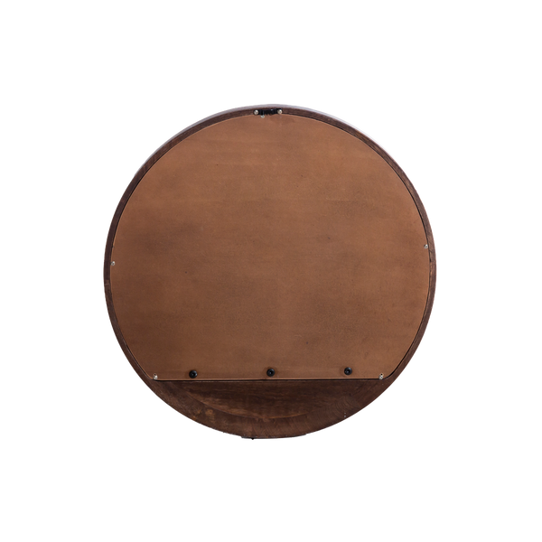 Marley round mirror with mango wood shelf