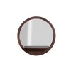 Marley round mirror with mango wood shelf