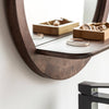 Marley round mirror with mango wood shelf