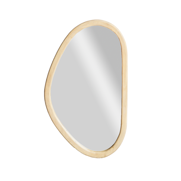 Marley Light Mango Wood Abstract Mirror