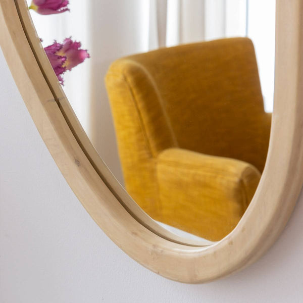 Marley Light Mango Wood Abstract Mirror