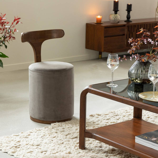 Small gray armchair in Adonis mango wood