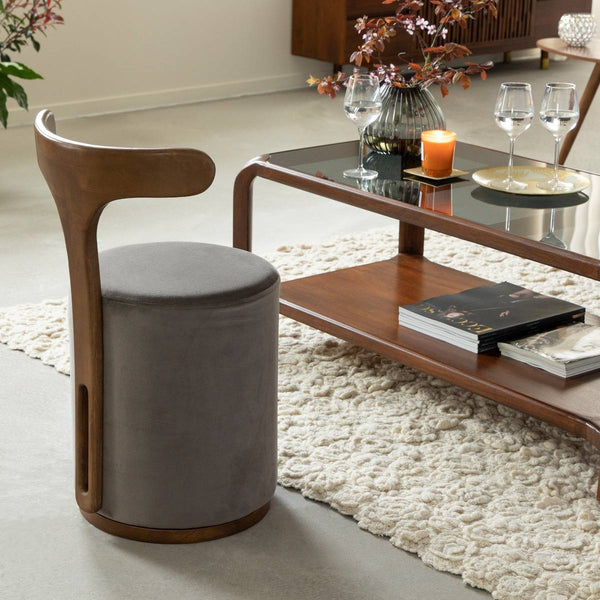 Small gray armchair in Adonis mango wood