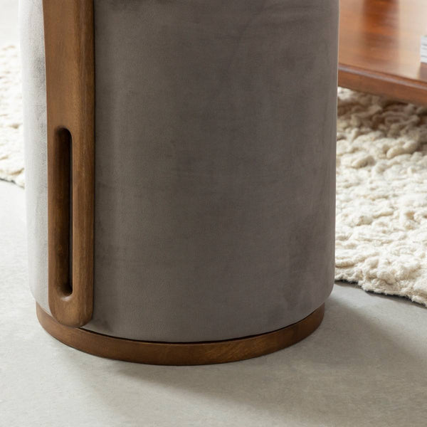 Small gray armchair in Adonis mango wood