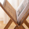 Charline mango wood and cane magazine rack