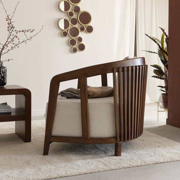 Terence mango wood and velvet armchair