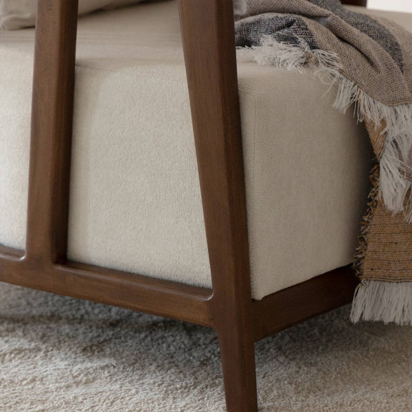 Terence mango wood and velvet armchair