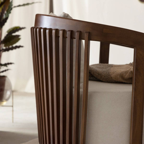 Terence mango wood and velvet armchair