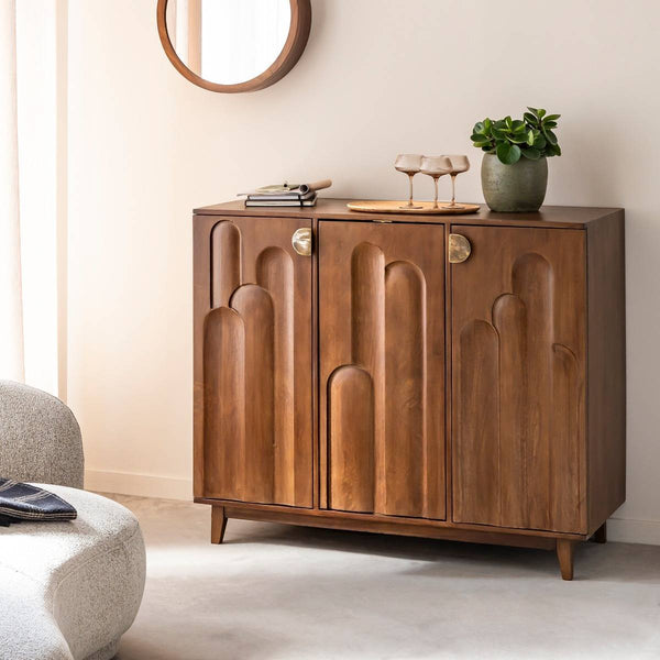 Elio mango wood bar cabinet