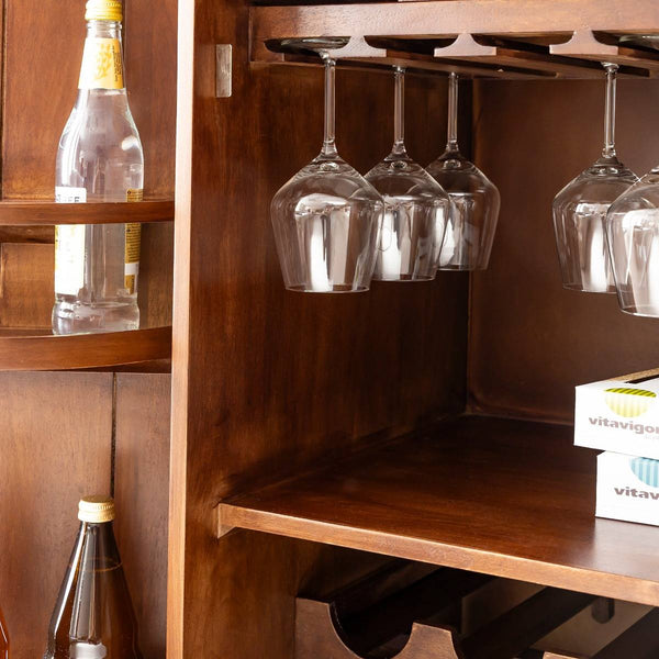 Elio mango wood bar cabinet