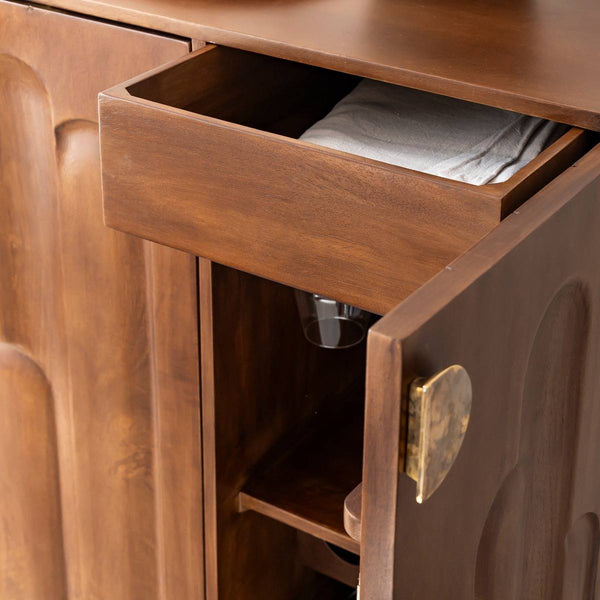 Elio mango wood bar cabinet