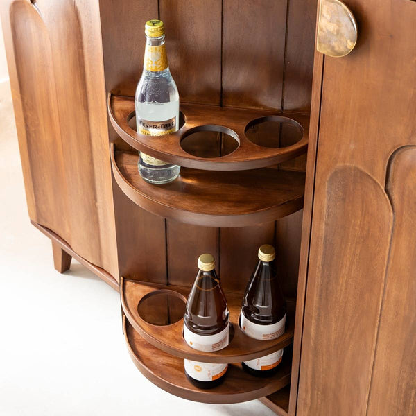 Elio mango wood bar cabinet