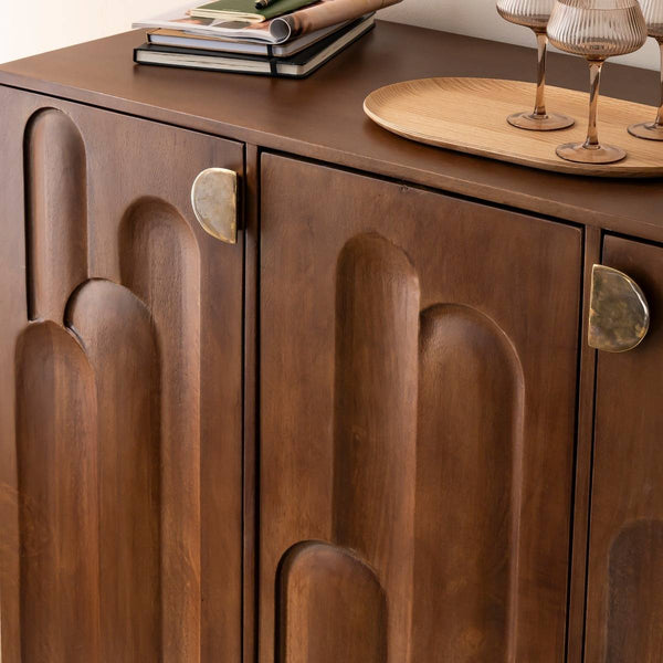 Elio mango wood bar cabinet