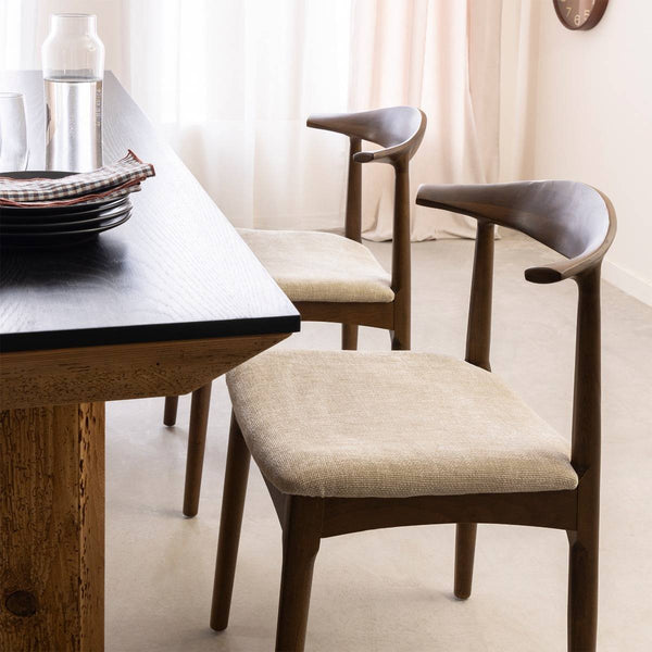 Aline dark beech wood chair (set of 2)