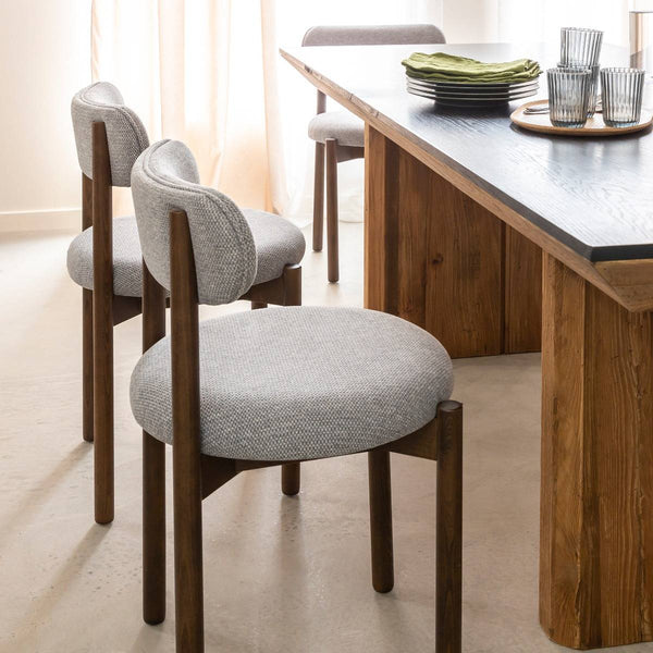 Aline dark beech wood and fabric chair (set of 2)