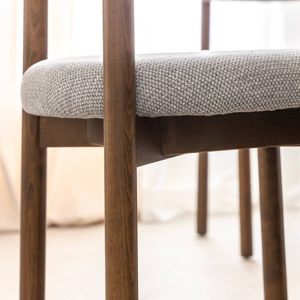 Aline dark beech wood and fabric chair (set of 2)