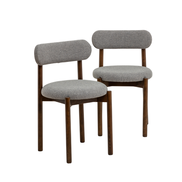 Aline dark beech wood and fabric chair (set of 2)