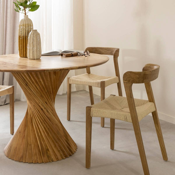 Auren Oak and Rope Chair (Set of 2)