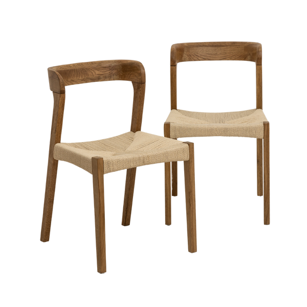 Auren Oak and Rope Chair (Set of 2)