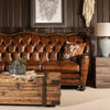 Eva Leather Chesterfield Three Seater Sofa