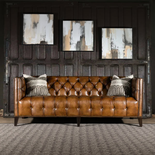 Jackson Leather Chesterfield Three Seater Sofa