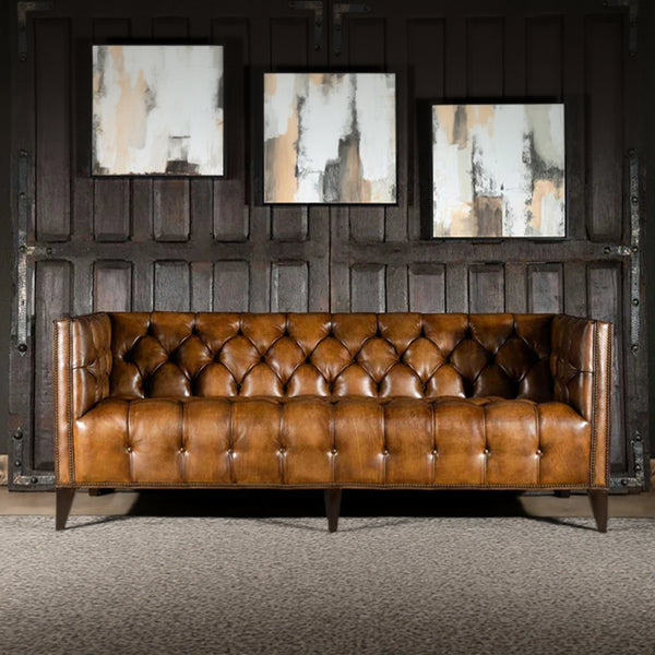 Jackson Leather Chesterfield Three Seater Sofa