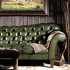 Barrel Leather Chesterfield Three Seater Sofa