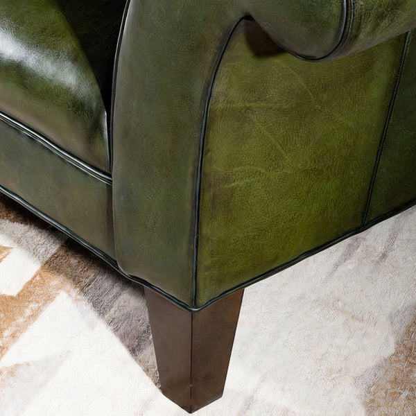 Barrel Leather Chesterfield Three Seater Sofa