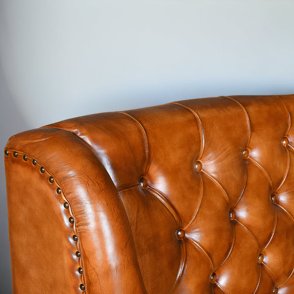 Roslin Leather Chesterfield Three Seater Sofa