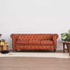 Jean Leather Chesterfield Three Seater Sofa