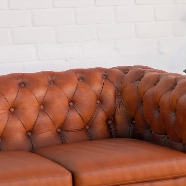 Jean Leather Chesterfield Three Seater Sofa