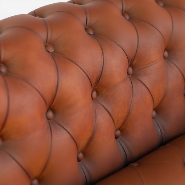 Jean Leather Chesterfield Three Seater Sofa