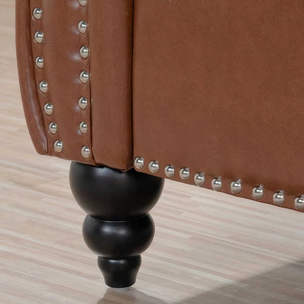 Talia Leather Chesterfield Three Seater Sofa