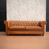 Edward Leather Chesterfield Three Seater Sofa
