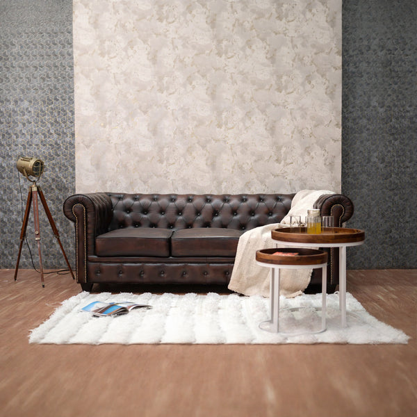 Adela Leather Chesterfield Three Seater Sofa