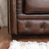 Adela Leather Chesterfield Three Seater Sofa