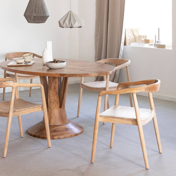 June Raw Teak Wood Chair (Set of 2)