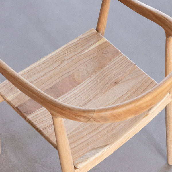 June Raw Teak Wood Chair (Set of 2)